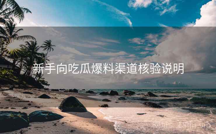 新手向吃瓜爆料渠道核验说明