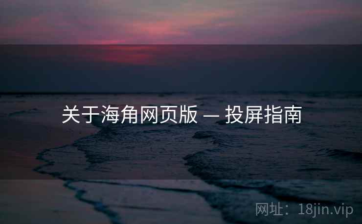 关于海角网页版 — 投屏指南