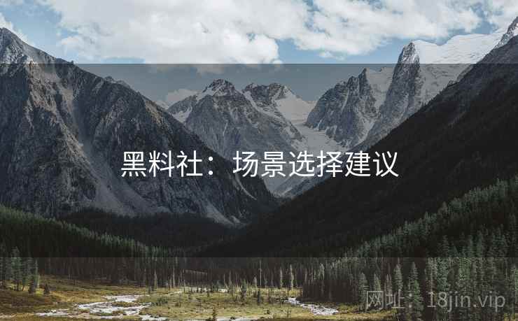 黑料社：场景选择建议